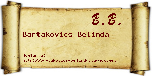 Bartakovics Belinda névjegykártya